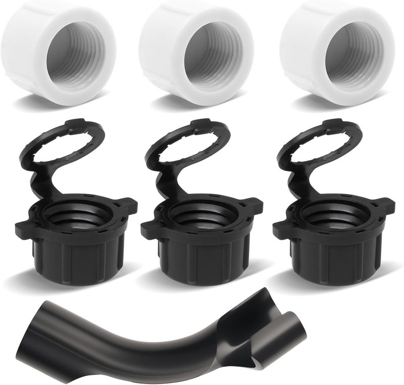 mapleza 3 PCS Racing Fuel Jug Hose Cap with 1 PCS Hose Bender, 3 PCS Fug Jug Vent Cap Compatible with VP Racing/EGS/Scribner 5.5 Gallon Jugs, Heavy-Duty Dust-Proof Replacement Kit - Image 1
